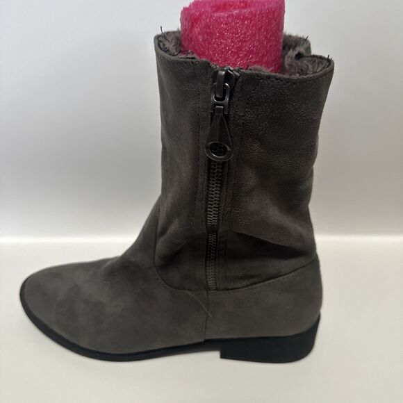 Maurices Regina Sherpa Women's Ankle Boots Size 8 M Black Fold Over Zip-Up - Picture 12 of 14